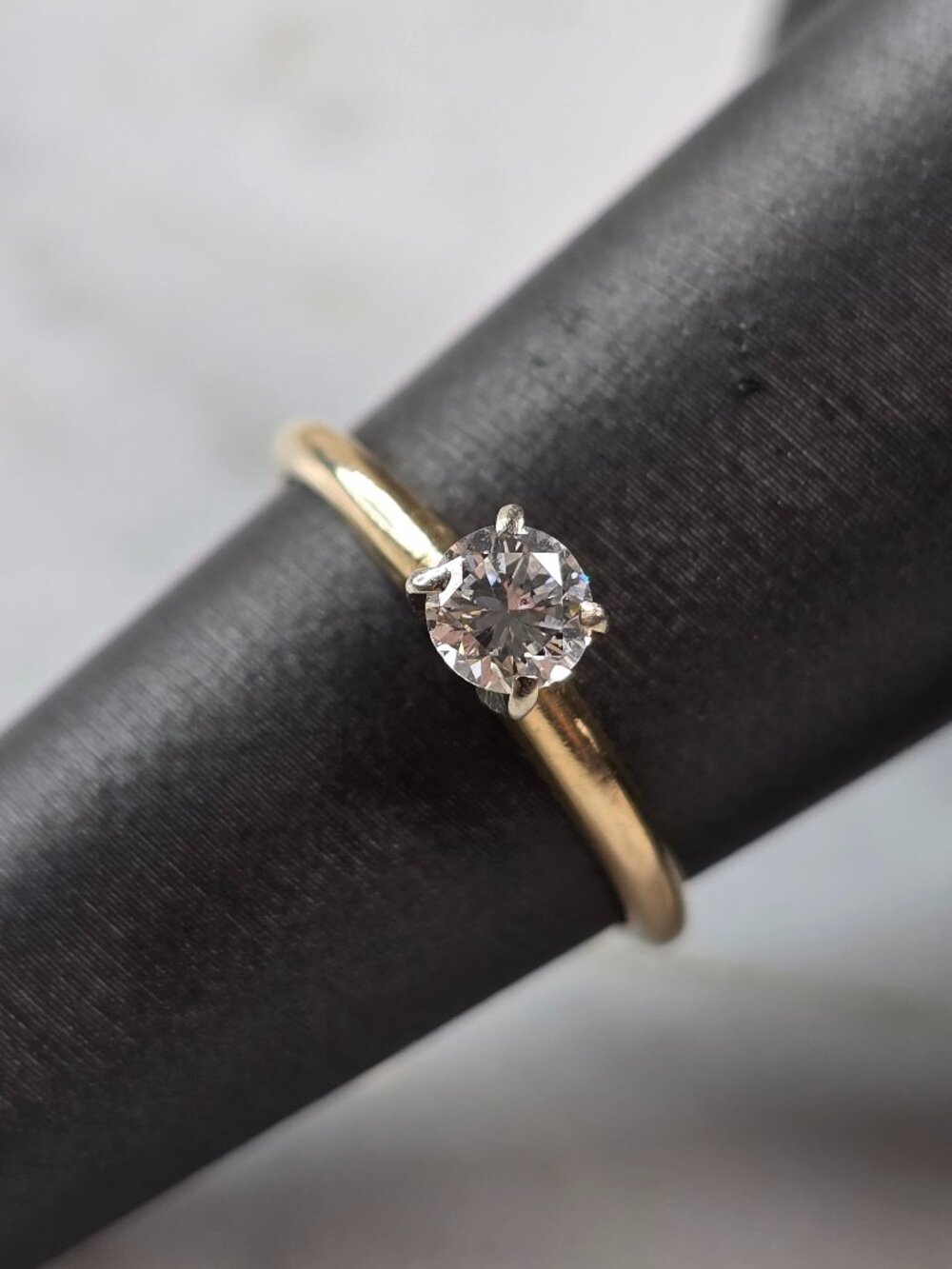 Womens Vintage Estate 14K Gold Tessler Weiss Diamond Engagement Ring 1.7g E5162